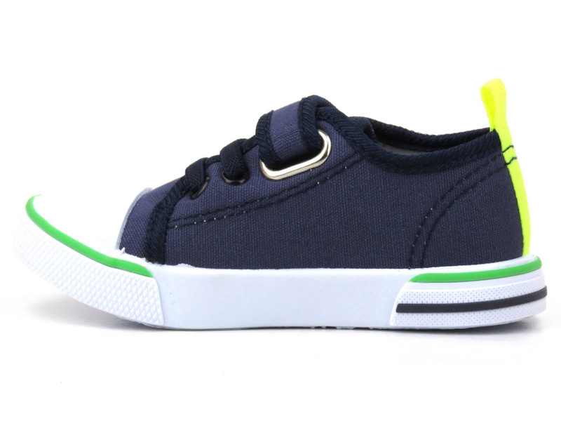 Trampki dziecięce z wyścigówką - American Club TEN 104/23, granatowe