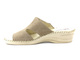 Wygodne klapki damskie na niewysokim koturnie - HELIOS Komfort 203, beżowe