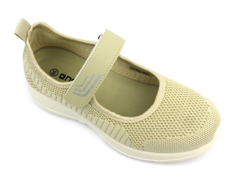 Półbuty damskie na rzep - NEWS 22TX02-4695, beżowe