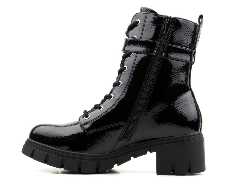 Botki damskie, trapery z efektowną saszetką - BUGATTI 431-A4T33-5700, czarne