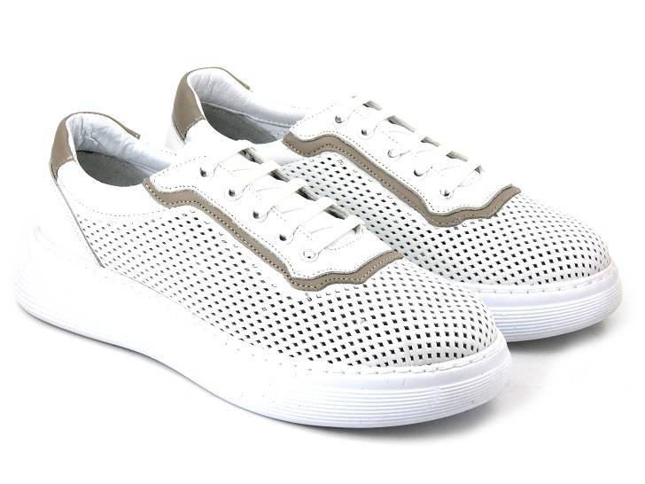 Sneakersy damskie ażurowe - VENEZIA SW523, białe