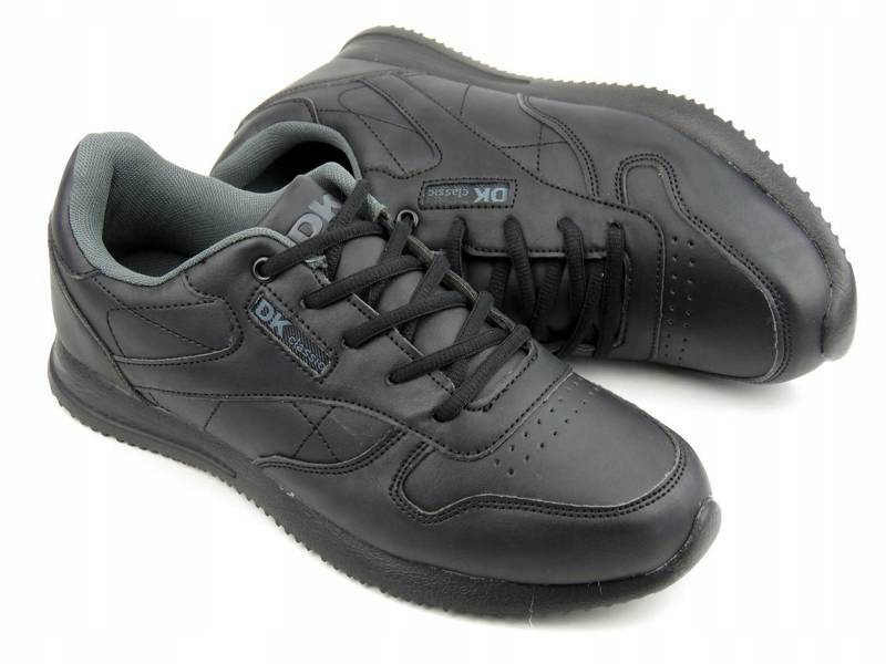 Sneakersy męskie ze skóry ekologicznej - DK Classic 15534-2, czarne