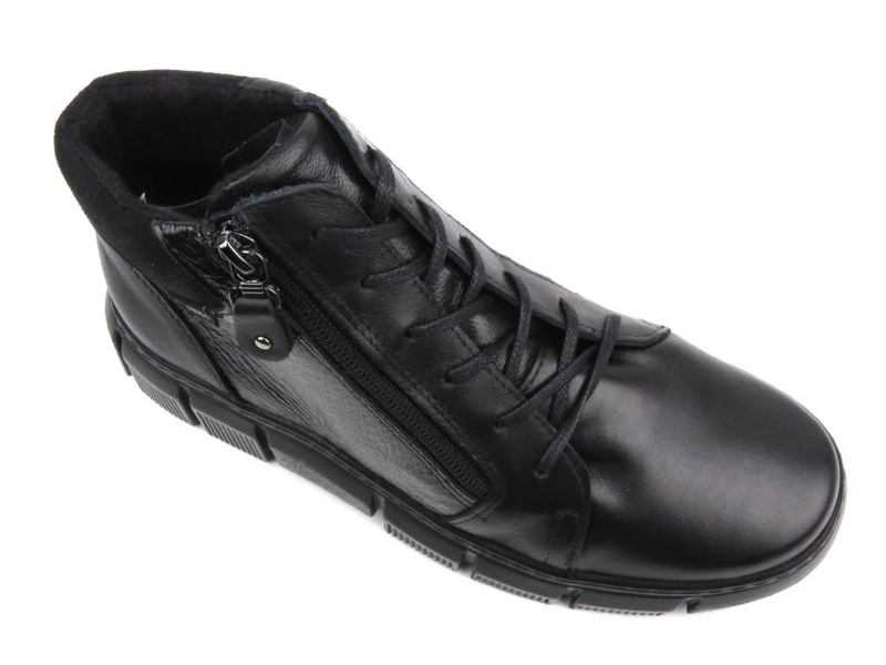 Botki damskie o wysokiej tęgości (H) - AXEL 4481, czarne