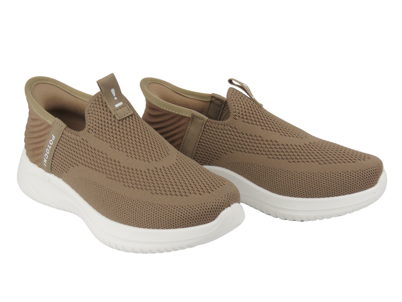 Lekkie sneakersy damskie Potocki 26-01312 brązowe