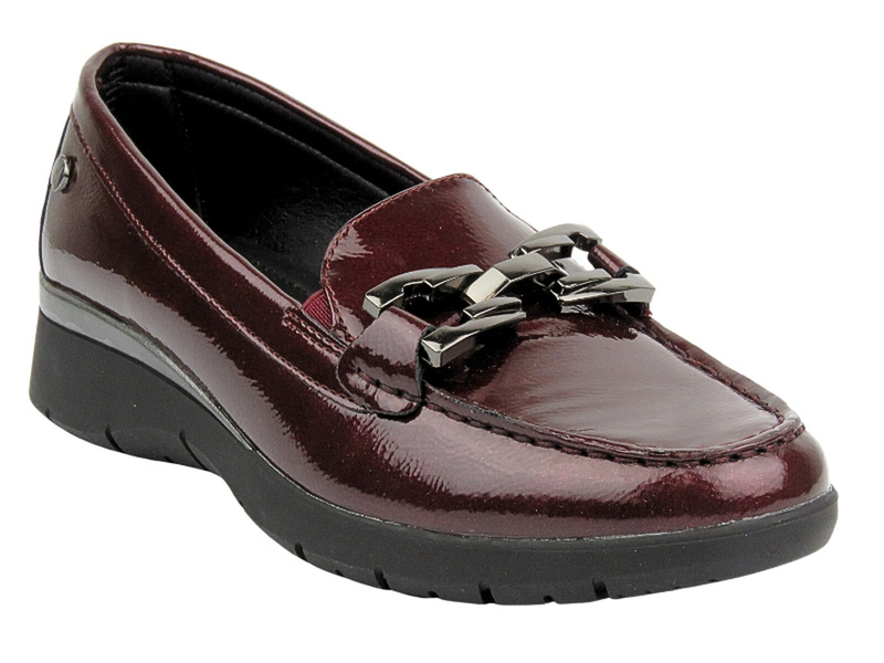 Półbuty Mokasyny Damskie - Inblu IC-21 Bordowe - Wsuwane