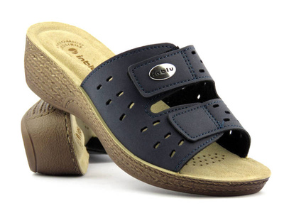 Klapki damskie z przewiewną cholewką - INBLU GL-52, granatowe