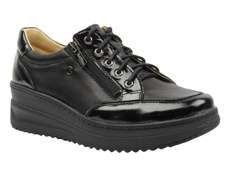 Skórzane półbuty damskie czarne 2 Helios 431