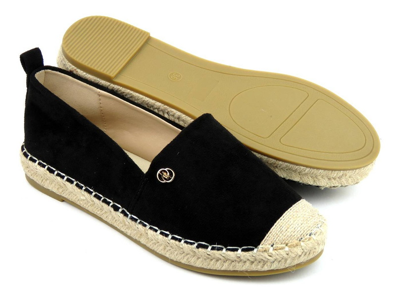 Espadryle, półbuty damskie na lato - Evento 22TX35-4592, czarne