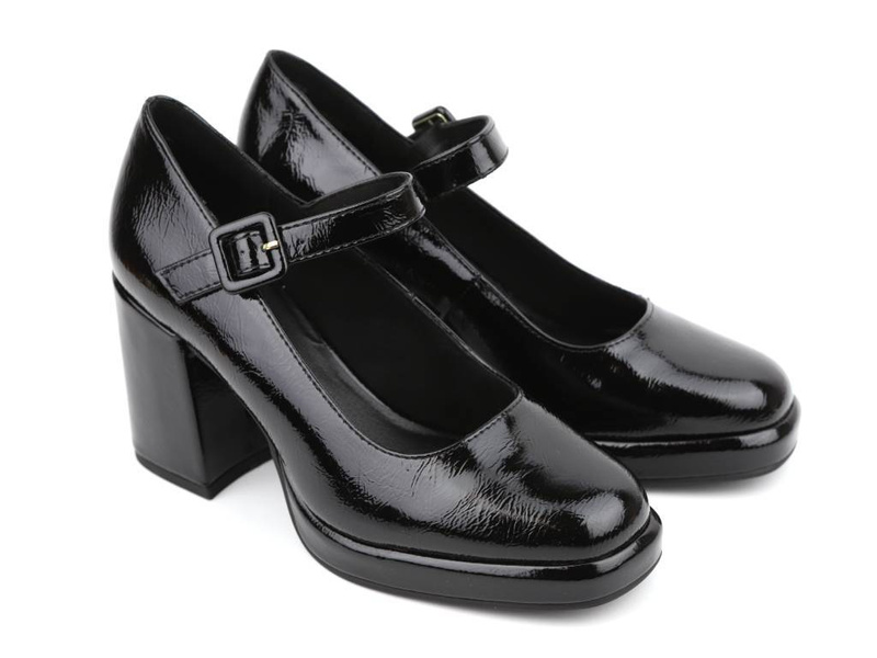 Czółenka, półbuty damskie na obcasie - Marco Tozzi 2-24405-41, czarne