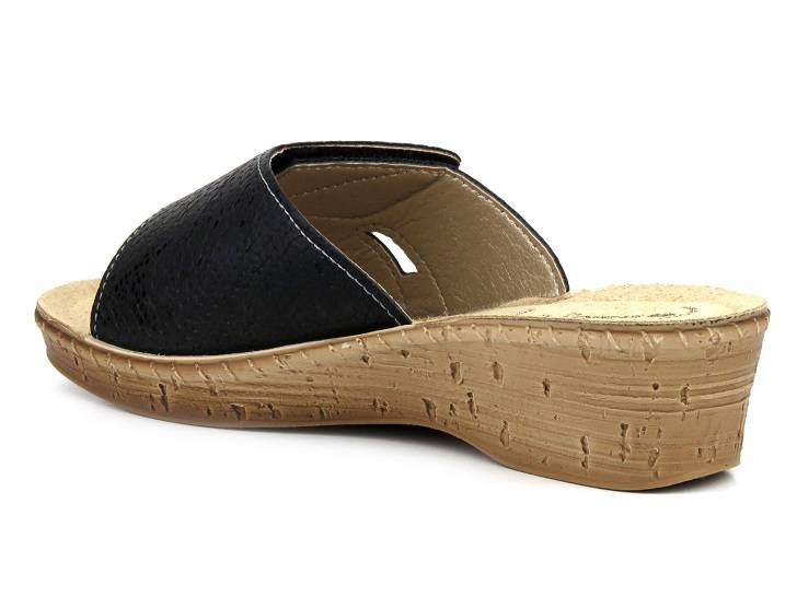 Klapki damskie na rzep - INBLU 26-79, czarne