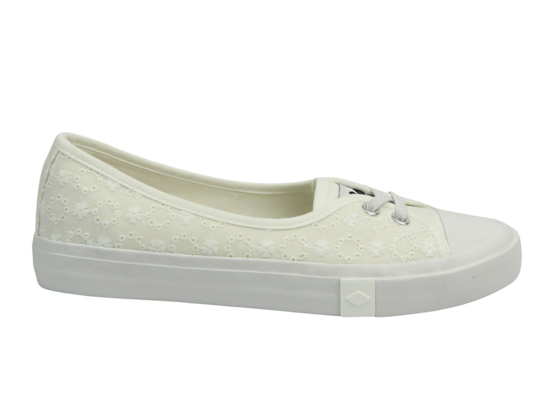 Trampki damskie a la balerinki - Lee Cooper 25-31-3447L, białe