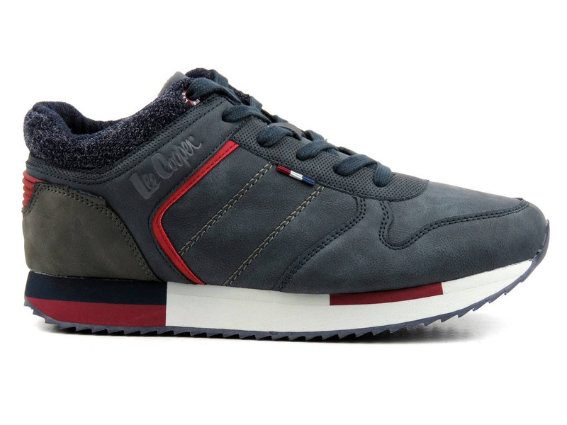 Sneakersy męskie ocieplone miękką tkaniną - LEE COOPER LCJ-21-29-0642M, granatowe