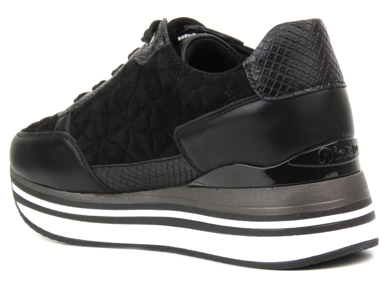 Sneakersy damskie na platformie - INBLU IN-1316, czarne