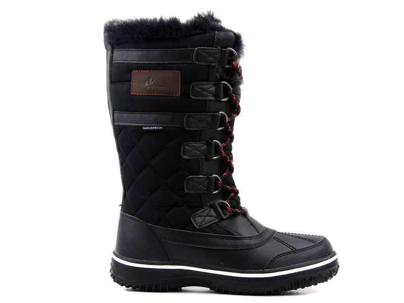 Wysokie, ciepłe śniegowce damskie WATERPROOF - VEMONT 7Z2046C, czarne