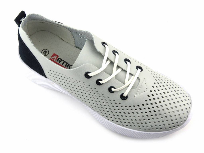 Sportowe półbuty damskie ażurowe - ARTIKER 48C1481, białe