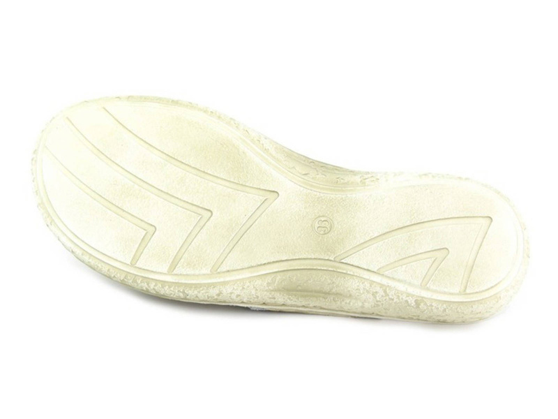 Wygodne klapki damskie ze skóry - HELIOS Komfort 632, ecru
