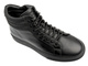 Skórzane Sneakersy Męskie - VENEZIA D13B1R218-1 Czarne Na Zamek