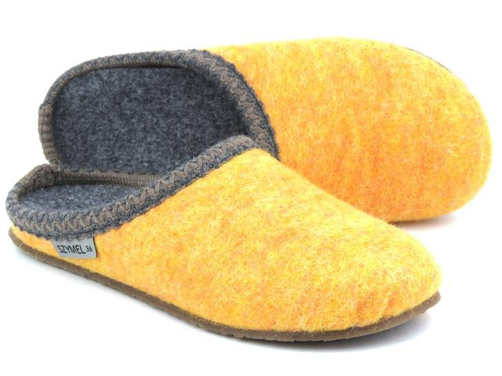 Ciepłe kapcie damskie filcowe - SZYMEL 4001/966, pomarańczowy