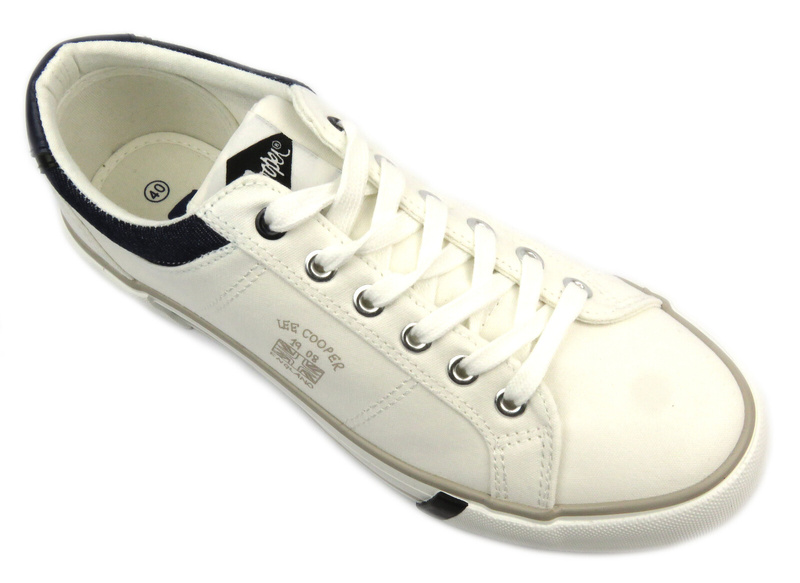 Trampki męskie przed kostkę - Lee Cooper LCW-24-02-2145, białe