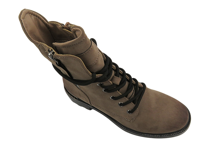 Ocieplane botki damskie Evento 21BT35-4226, ciemnobeżowe