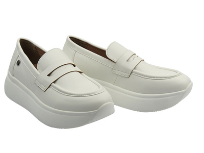 Półbuty, mokasyny damskie białe Inblu IC-14