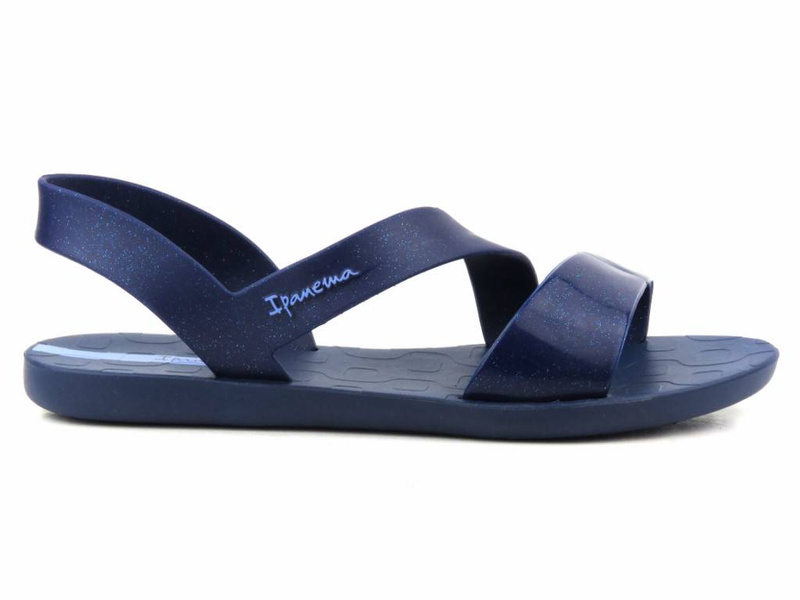Sandały damskie sportowe - Ipanema 82429, niebieskie z brokatem