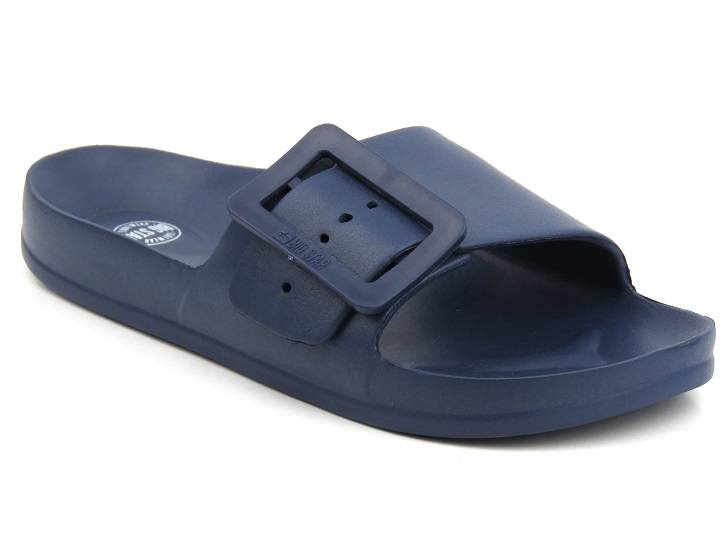 Gumowe klapki damskie z klamrą - Big Star FF274A388, granatowe