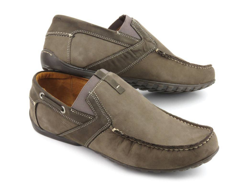 Skórzane mokasyny męskie - NIK 0358, brązowe