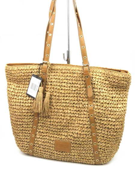 Torebka damska pleciona- BIG STAR JJ574095, brązowa