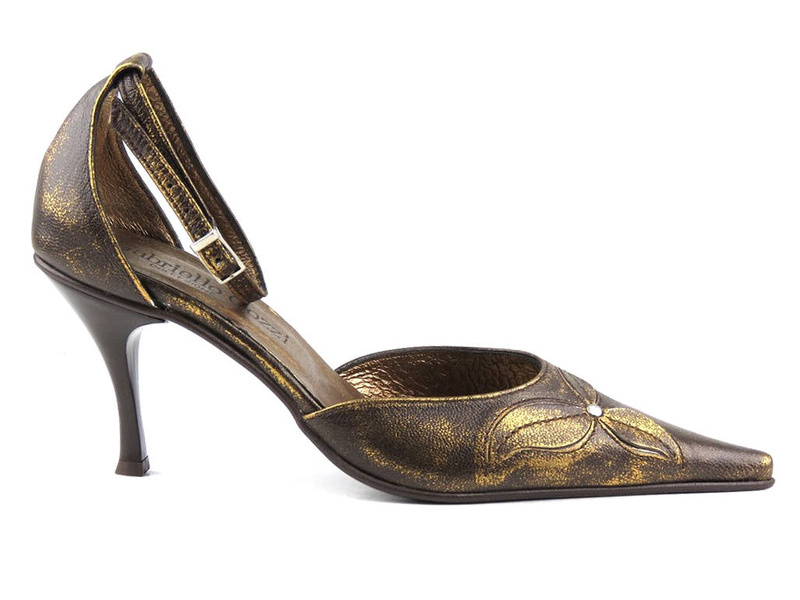 Czółenka na szpilce - Gabriello Gozzi 010, brązowo-złote