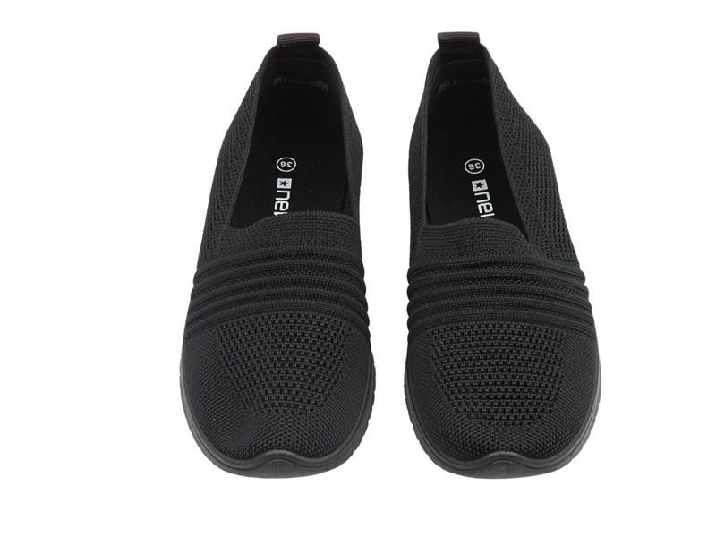 Półbuty, espadryle damskie czarne News 25TX02-8850 