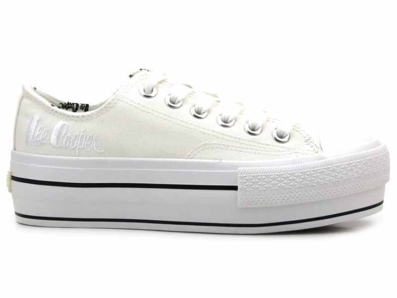 Trampki damskie, creepersy LEE COOPER LCW-22-31-0842L, białe