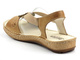 Skórzane sandały damskie z klamrą - Helios Komfort 672, jasnobrązowe