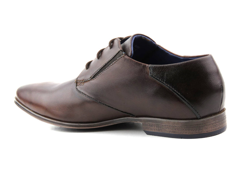 Eleganckie półbuty męskie ze skóry naturalnej - BUGATTI 312-A311E-4100, brązowe