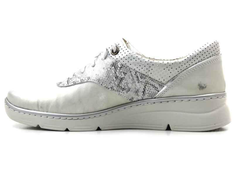 Półbuty damskie, sneakersy polskiej produkcji - HELIOS Komfort 396, srebrne