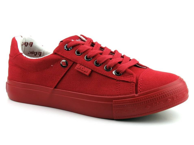 Trampki damskie z tkaniny - Lee Cooper 21-31-0004L, czerwone