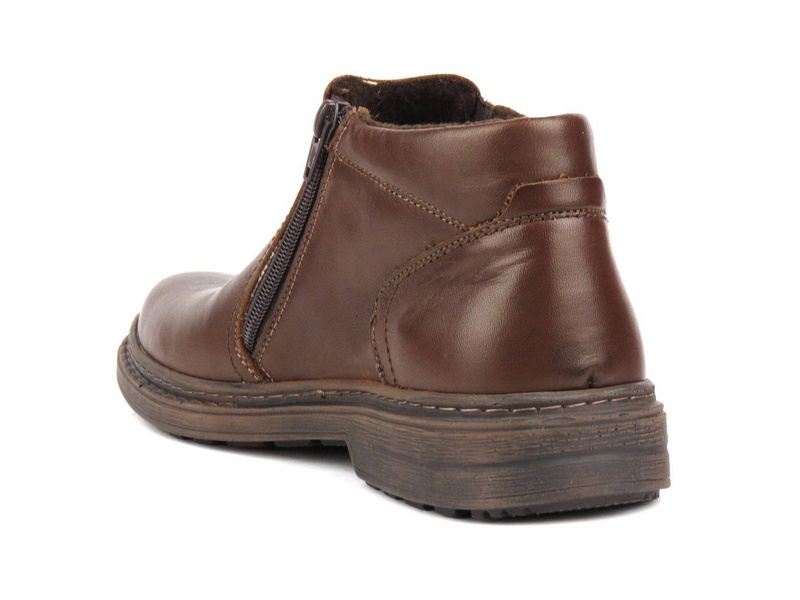 Lekkie, wygodne trzewiki męskie polskiej marki Helios 886, brązowe