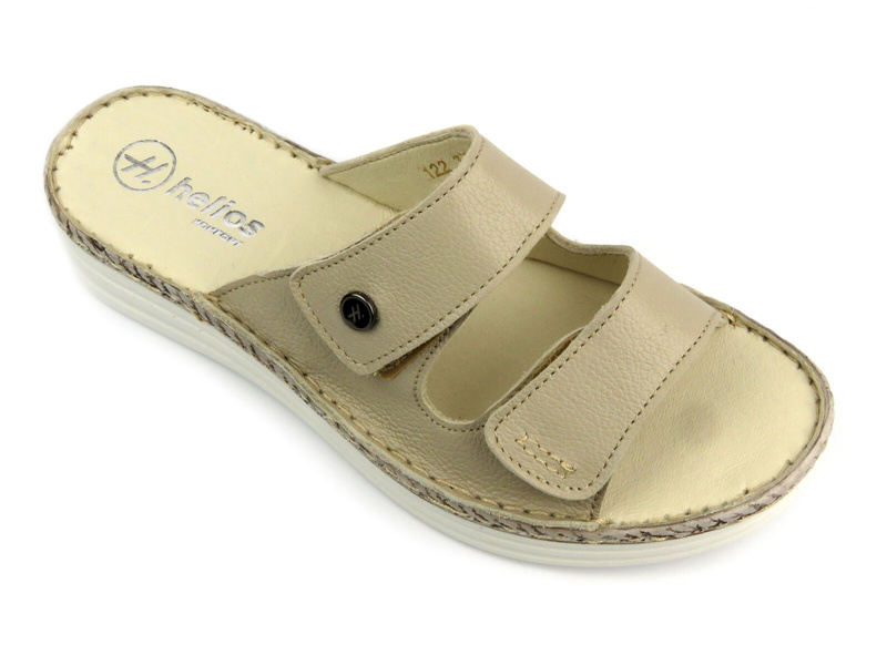 Wygodne, miękkie klapki damskie HELIOS Komfort 122, ecru