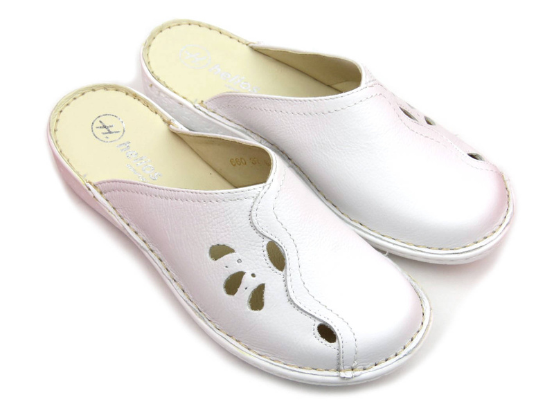 Lekkie i wygodne klapki damskie - Helios Komfort 660, białe