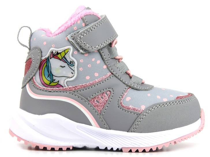 Śniegowce dziecięce z jednorożcem - AMERICAN CLUB Softshell RL 93/22, szare