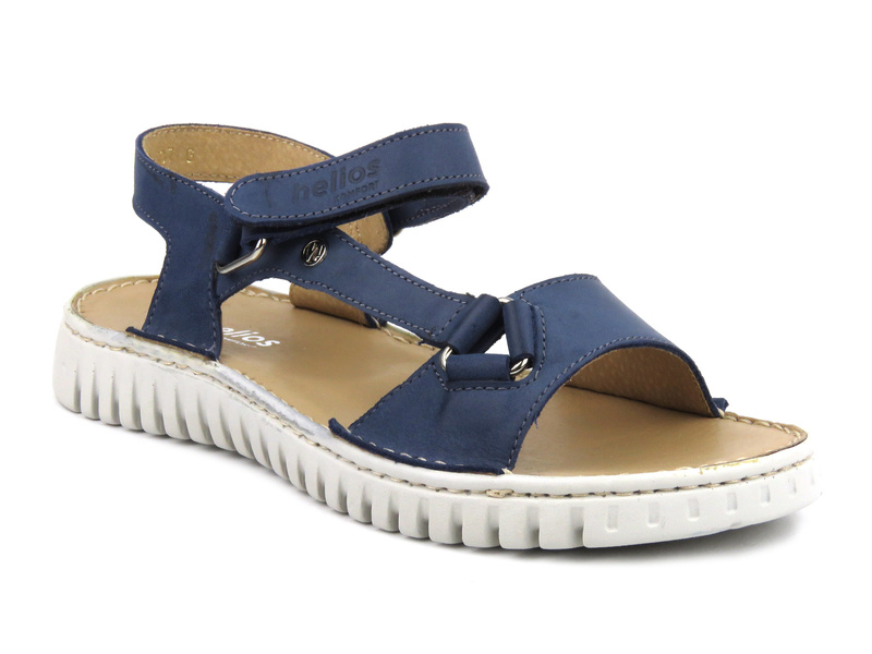 Skórzane sandały damskie polskiej marki HELIOS Komfort 249S, granatowe