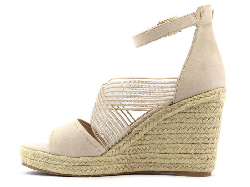 Sandały damskie z modnie zdobioną cholewką - TAMARIS 28350, beżowe