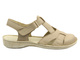 Skórzane sandały damskie z zabudowanym przodem ecru Helios Komfort 152