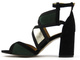 Eleganckie sandały damskie na słupku - MACIEJKA 05181-09, czarne z zielenią i złotem