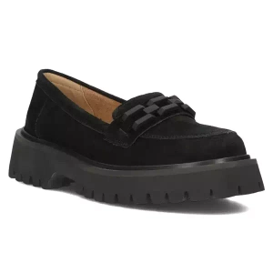 Skórzane półbuty, loafersy damskie  - Filippo DP4792/23, czarne