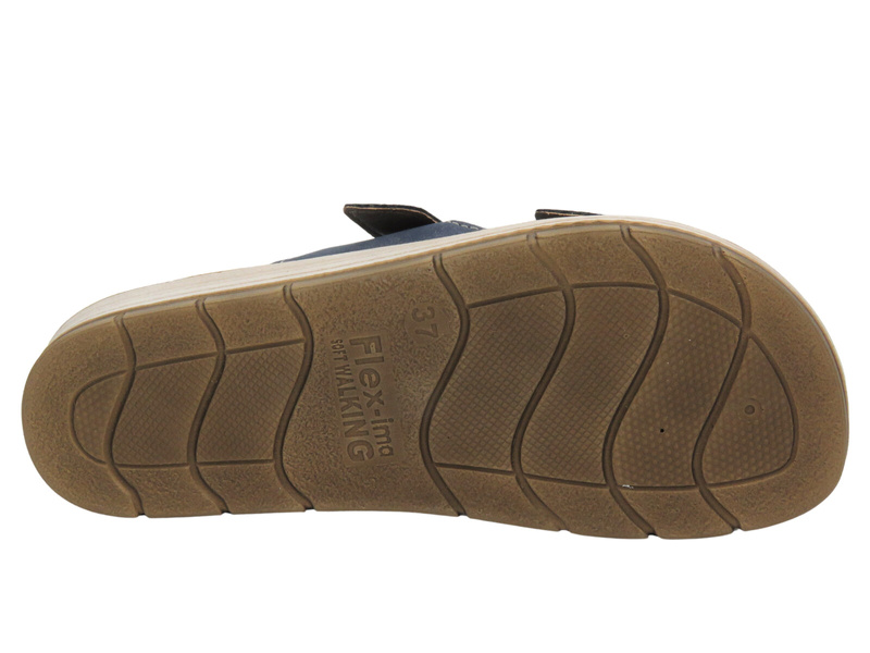 Klapki damskie z klamrami - INBLU PROCIDA, niebieskie - wsuwane