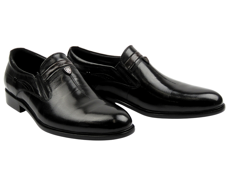 Eleganckie mokasyny, półbuty męskie JOHN DOUBARE YGC-Z253-351-1, czarne