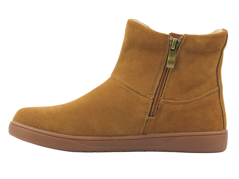 Barefoot skórzane minimalistyczne botki damskie - Vinceza 79666, camel