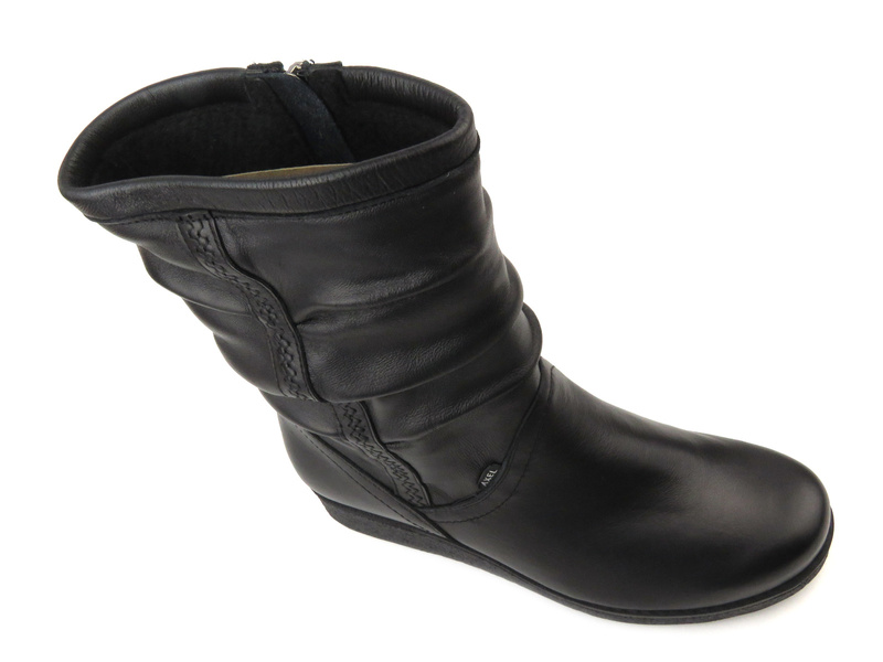 Skórzane kozaki damskie - AXEL 4055, czarne