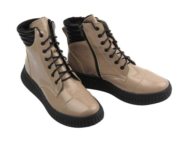 Botki damskie polskiej marki beżowe HELIOS Komfort 599